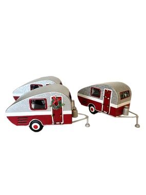 Wondershop Red and Silver Retro Camper Ornaments